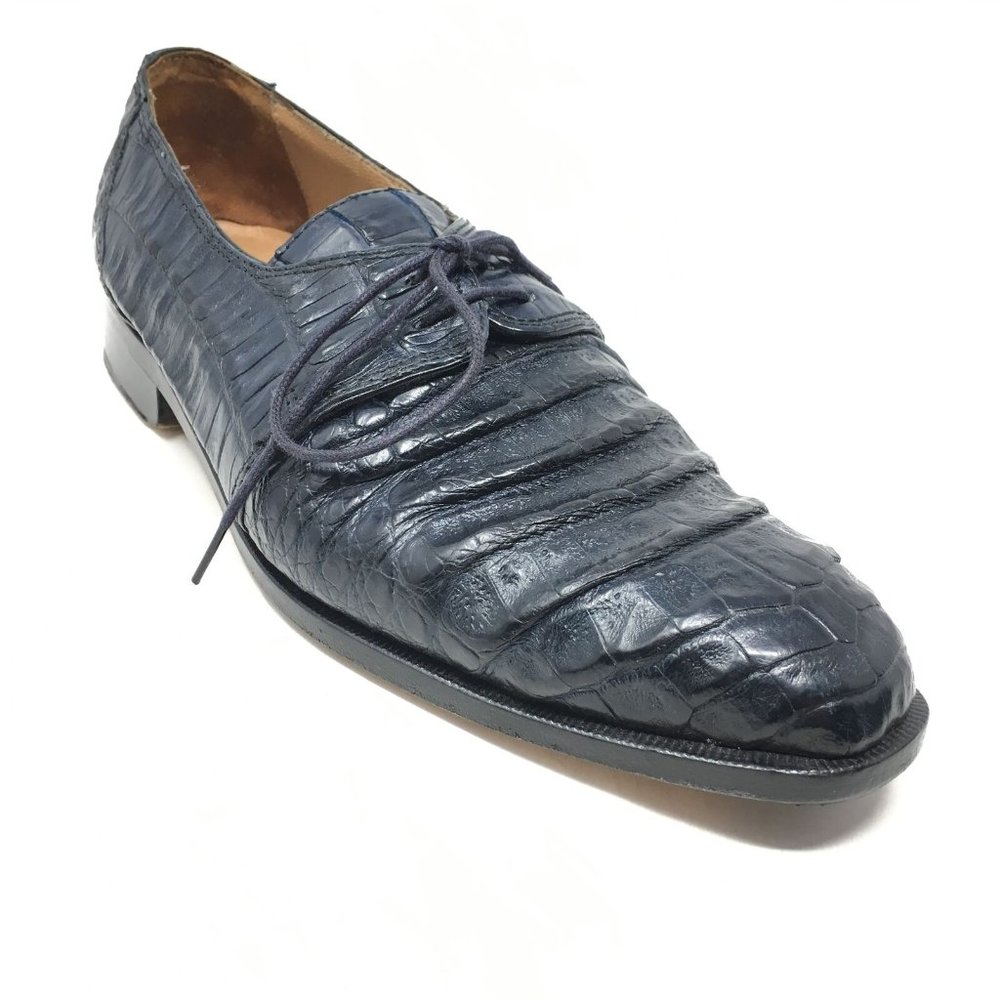 David Eden Oxfords Shoe Size 9 Blue Full Alligator